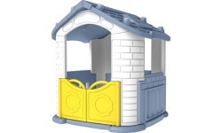 Rotaļu mājiņa ar slidkalniņu Cottage Slide 3in1 zils jumts