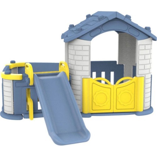 Игровой домик с горкой Cottage Slide 3in1 синяя крыша