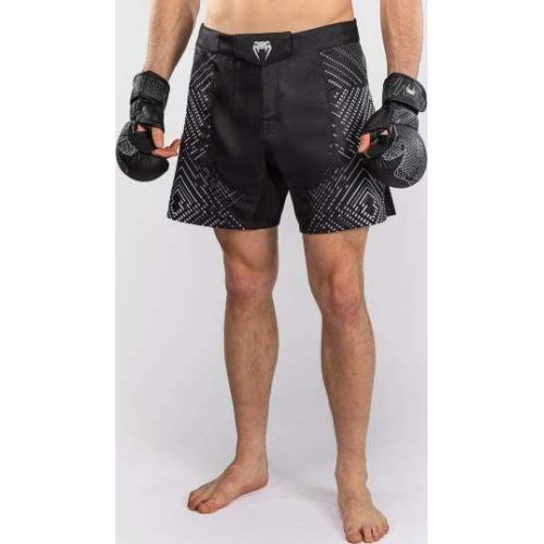 MMA šorti Venum Midnight Fury, melni/pelēki/sudraboti