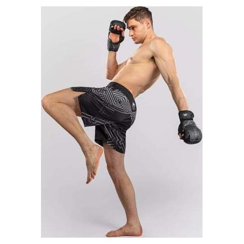 MMA šorti Venum Midnight Fury, melni/pelēki/sudraboti
