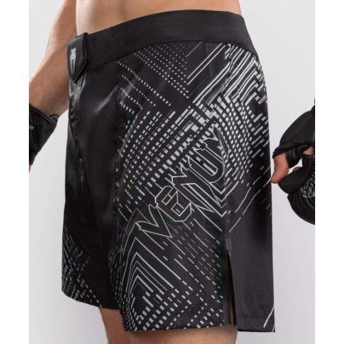 MMA šorti Venum Midnight Fury, melni/pelēki/sudraboti