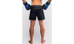 MMA šorti Venum Thunder Dragon, melni/karaliski zili