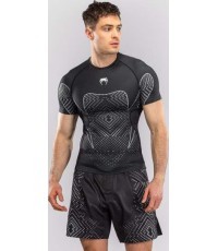 Venum Midnight Fury Short Sleeve Rashguard - Black/Grey/Silver