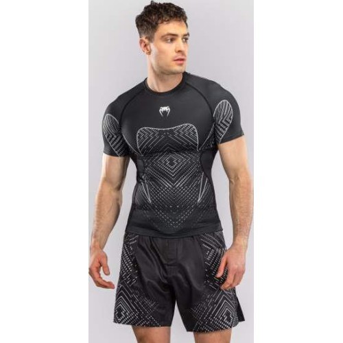 Venum Midnight Fury Short Sleeve Rashguard - Black/Grey/Silver