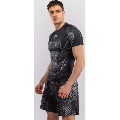 Venum Midnight Fury Short Sleeve Rashguard - Black/Grey/Silver
