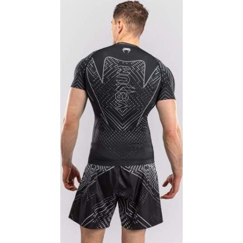 Venum Midnight Fury Short Sleeve Rashguard - Black/Grey/Silver