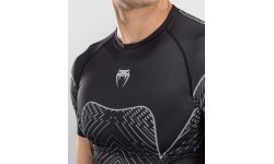 Venum Midnight Fury Short Sleeve Rashguard - Black/Grey/Silver