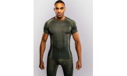 Venum Stealth Short Sleeve Rashguard - Khaki/Dark Green