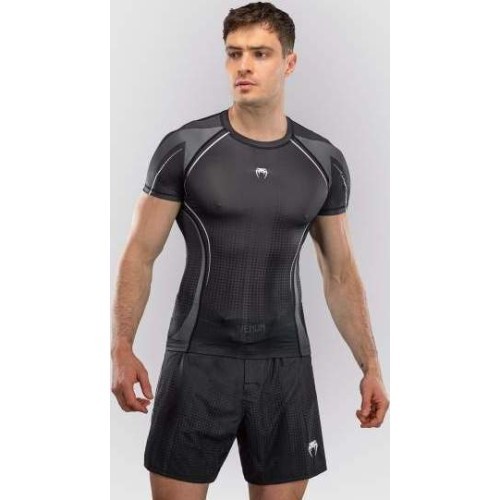 Venum Stealth Short Sleeve Rashguard - Black/White