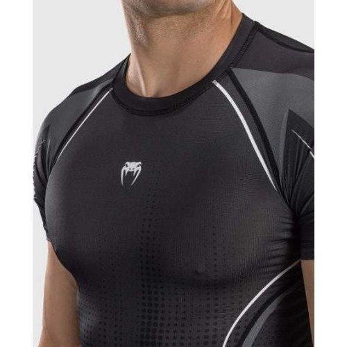 Venum Stealth Short Sleeve Rashguard - Black/White