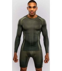Компрессионная рашгард-футболка Venum Stealth с длинным рукавом – хаки/тёмно-зелёный