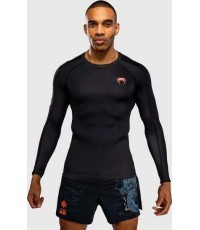 Venum Thunder Dragon rashguard ar garām piedurknēm - Black/Grey/Copper