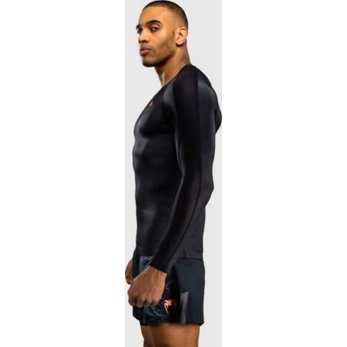 Venum Thunder Dragon Long Sleeve Rashguard - Black/Grey/Copper