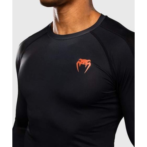 Venum Thunder Dragon Long Sleeve Rashguard - Black/Grey/Copper