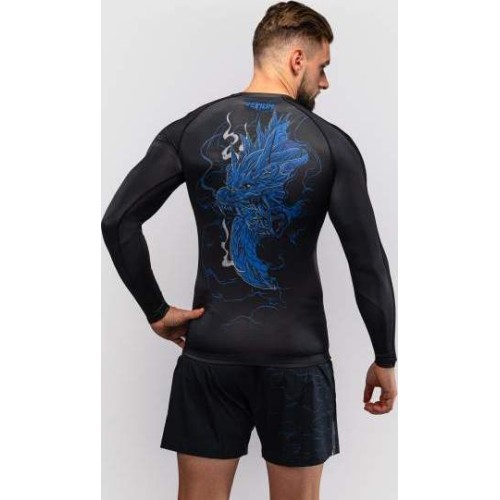 Venum Thunder Dragon rashguard krekls ar garām piedurknēm – melns/karaliski zils