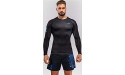 Venum Thunder Dragon Long Sleeve Rashguard - Black/Royal Blue