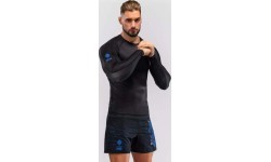 Venum Thunder Dragon Long Sleeve Rashguard - Black/Royal Blue