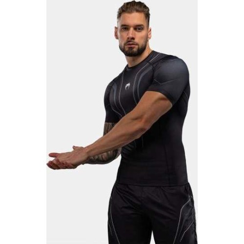 Рашгард Venum Streamline с коротким рукавом – чёрный/белый