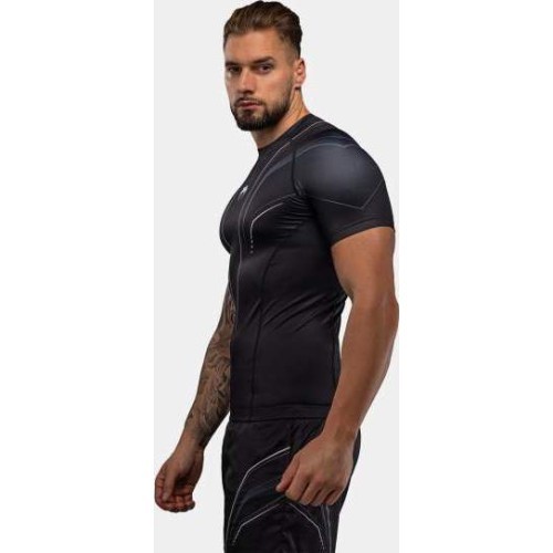 Рашгард Venum Streamline с коротким рукавом – чёрный/белый