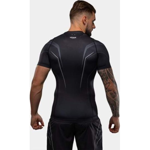 Рашгард Venum Streamline с коротким рукавом – чёрный/белый