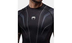Рашгард Venum Streamline с коротким рукавом – чёрный/белый