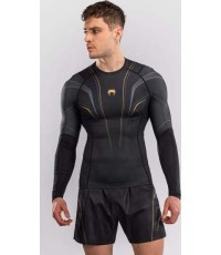 Peldkrekls ar garām piedurknēm Venum Streamline, melns/zelta