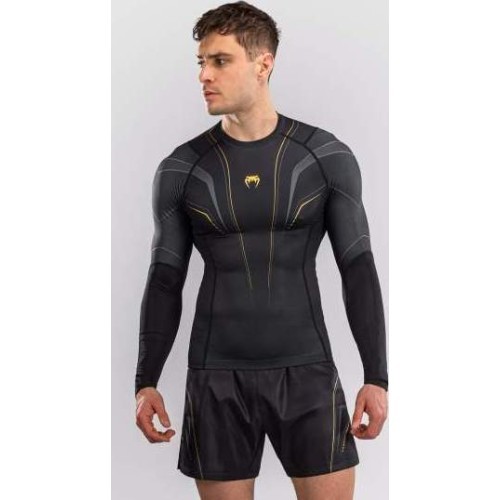 Peldkrekls ar garām piedurknēm Venum Streamline, melns/zelta