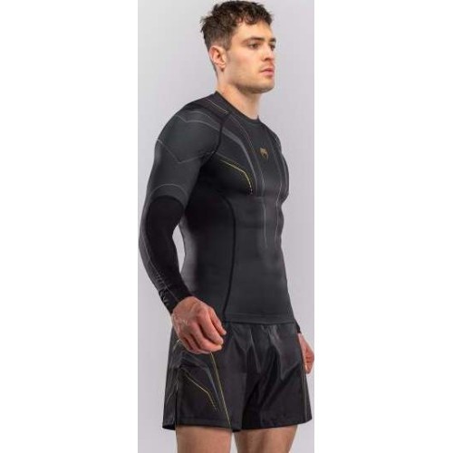 Peldkrekls ar garām piedurknēm Venum Streamline, melns/zelta