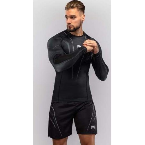 Venum Streamline rashguard krekls ar garām piedurknēm, melns/balts
