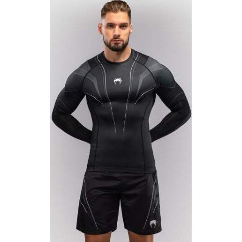 Venum Streamline Long Sleeve Rashguard - Black/White