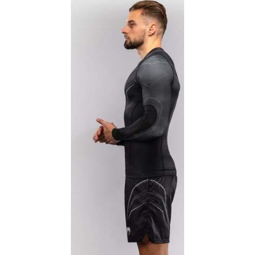Рашгард Venum Streamline с длинным рукавом, чёрно-белый