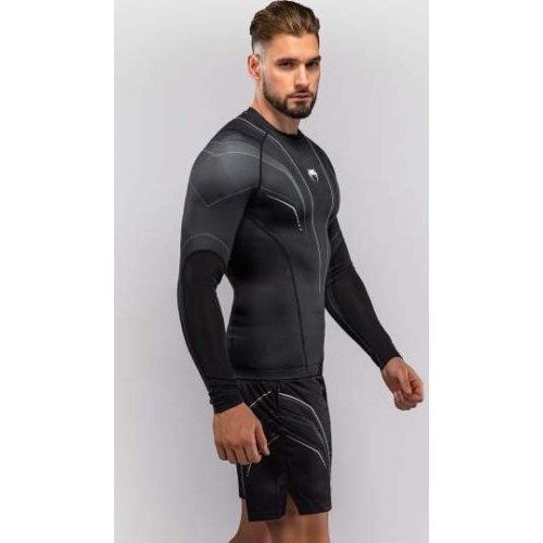 Рашгард Venum Streamline с длинным рукавом, чёрно-белый