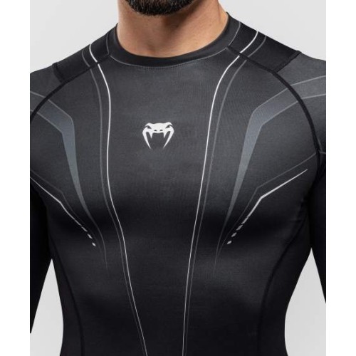 Рашгард Venum Streamline с длинным рукавом, чёрно-белый