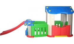 Garden house with a slide Blue
