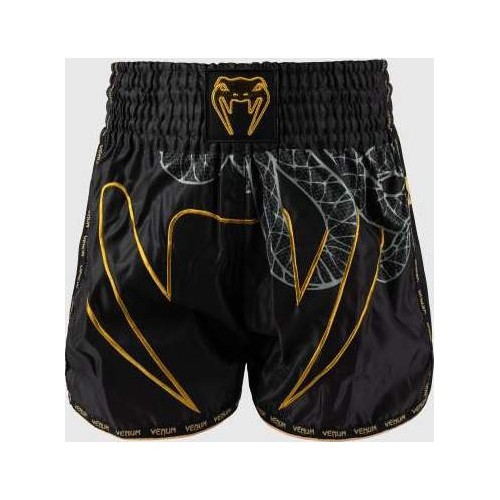 Venum Serpenti Muay Thai Shorts - Black/Silver/Gold
