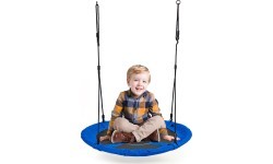 Dārza šūpoles stārķa ligzda 100 cm zilas ECOTOYS