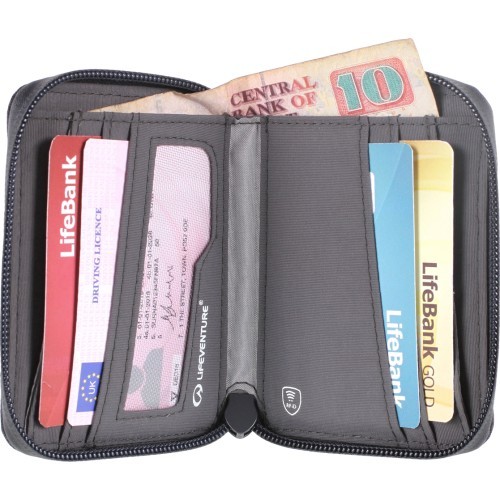 Piniginė Lifeventure RFiD Bi-Fold Recycled - Tamsiai pilka