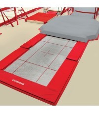 Liels iebūvējams batuts ar 13x13mm neilona tīklu un ķēdes bedres savienojumu – 426 x 213 cm