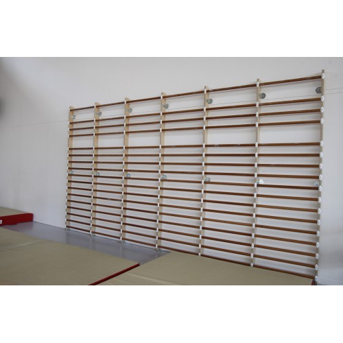 Vingrošanas siena no masīvkoka, 6 personu komplekts, garums 483 cm