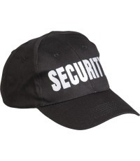 BLACK BASEBALL CAP W.EMBROID.′SECURITY′