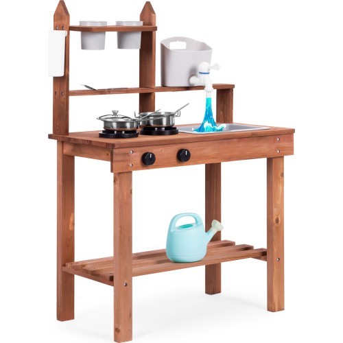 Mud kitchen for children outdoor made of fir wood ECOTOYS