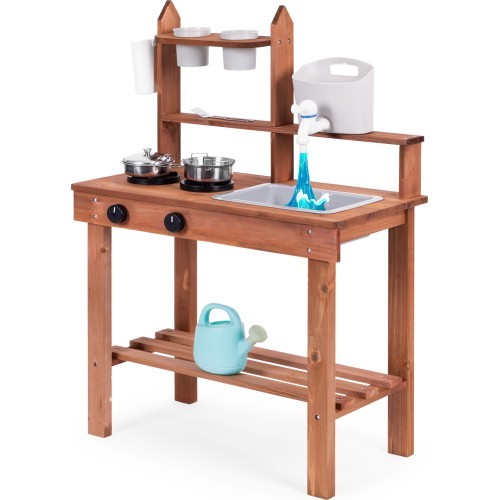 Mud kitchen for children outdoor made of fir wood ECOTOYS
