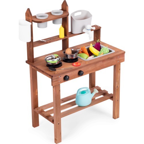 Mud kitchen for children outdoor made of fir wood ECOTOYS