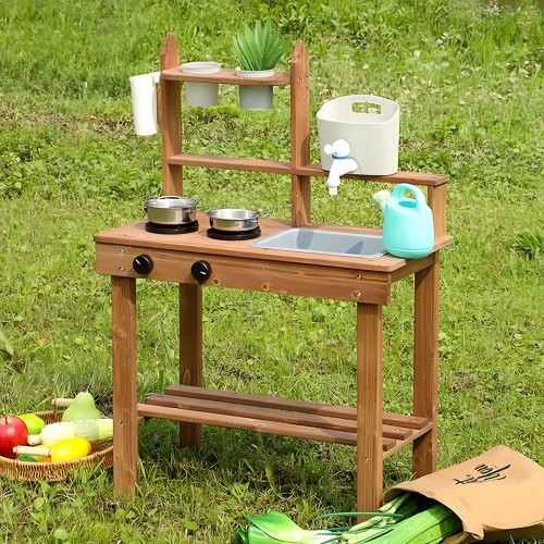 Bērnu āra dubļu virtuve no egles koka ECOTOYS
