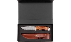 Дамасский нож FoxOutdoor с рукоятью из красного айвового дерева
