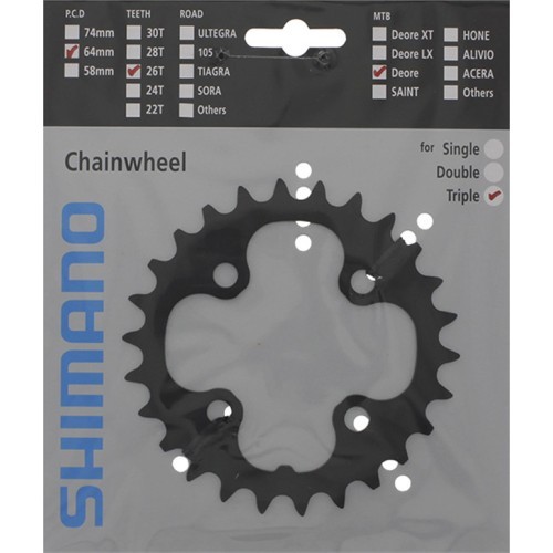 Передняя звезда Shimano Deore M590 26T 9 скоростей