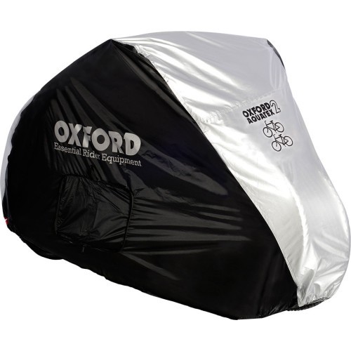 Divvietīgs velosipēda pārsegs Oxford Aquatex (melns/sudraba)