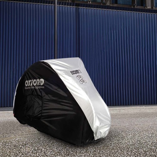 Divvietīgs velosipēda pārsegs Oxford Aquatex (melns/sudraba)