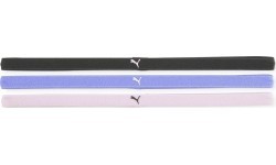 Повязка на голову Puma AT Sportbands женская, набор, чёрная розовая фиолетовая 053491 06
