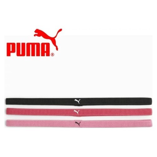 Женские повязки на голову Puma AT Sportbands (3 шт.) чёрные розовые 053491 23
